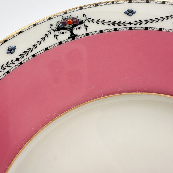 Antique Royal Worcester Plate Art Deco Hand Painted Enamel and Gilding Pink - Picture 3 of 13